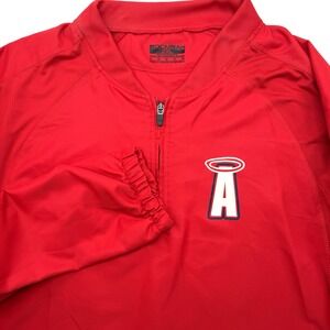 Boombah Pullover Windshirt Men 2XL Red Los Angeles Angels MLB Quarter Zip Logo